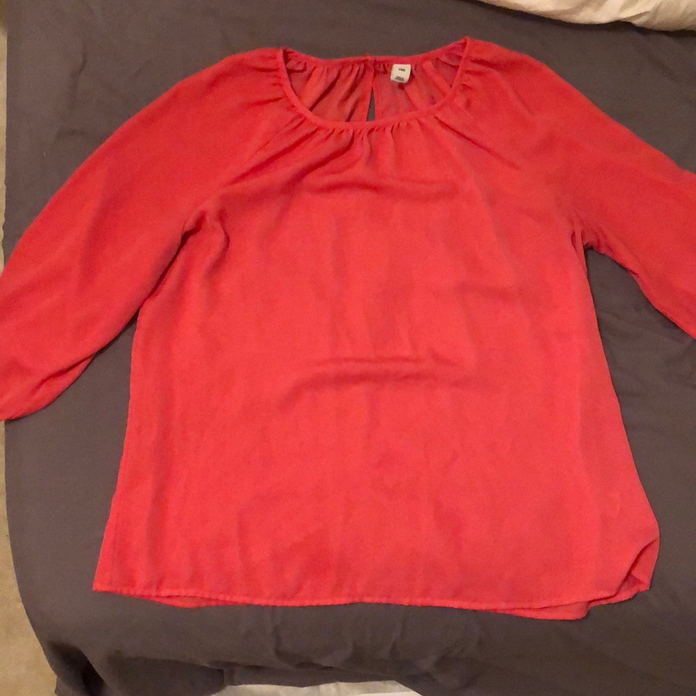 Coral flowy shirt